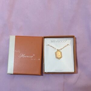 Ecco Gold Hexagon Initial Necklace